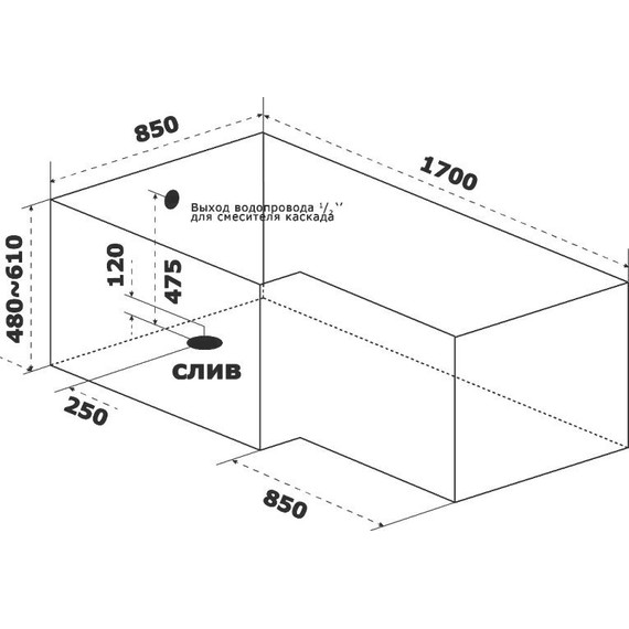Ванна акриловая Bas Эсте 170х85 см R - фото 5
