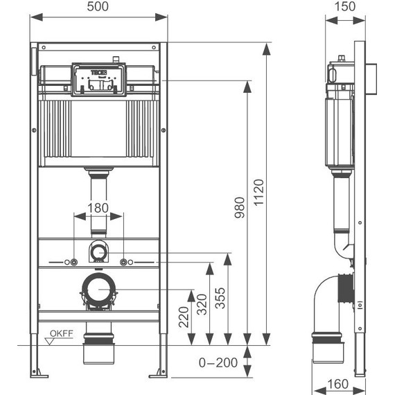 Инсталляция для подвесного унитаза TECEbase 2.0 K440200 (кнопка белая) - фото 7
