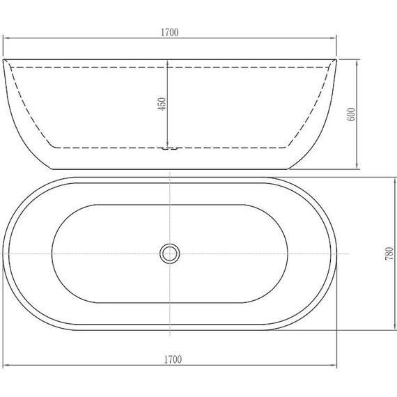 Ванна отдельностоящая Aquanet Delight 170х78 см 208600 - фото 4