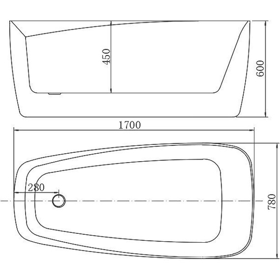 Ванна отдельностоящая Aquanet Family Trend 170х78 см 260052, белый матовый - фото 10