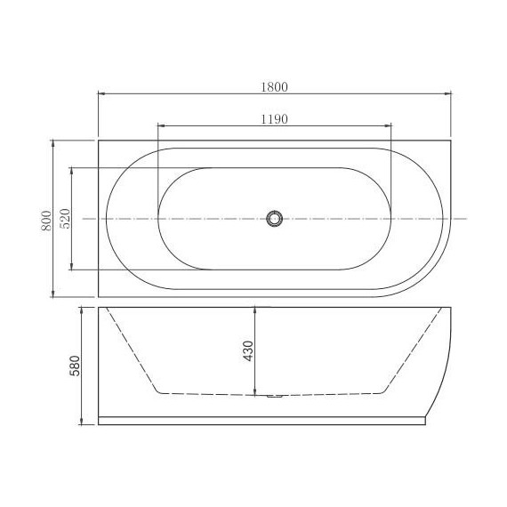 Ванна акриловая Aquanet Family Elegant A 180х80 см 260048, белый, Размер - мм: 1800х800 - фото 7
