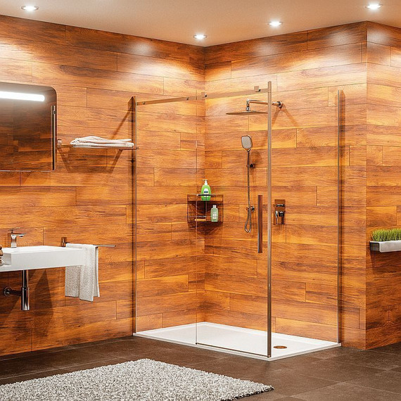 Душевое ограждение WasserKraft Alme 140x80 см 15R35 (стекло 8 мм), хром/прозрачное - фото 4