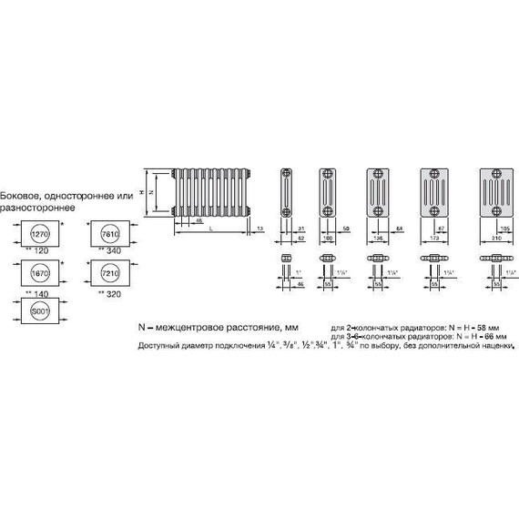 Вертикальный радиатор Zehnder Charleston 2180 580х1790 мм (12 секций) нижнее подключение, белый - фото 4