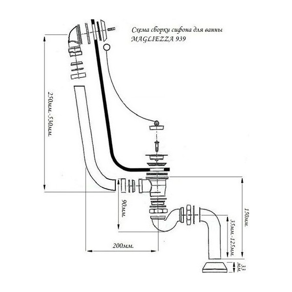 Слив-перелив Magliezza 939BR, бронза - фото 2