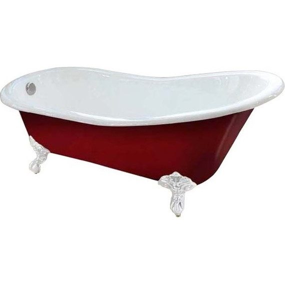 Ванна отдельностоящая Magliezza Gracia WH 170x76 см, красный (ножки белый) - фото 