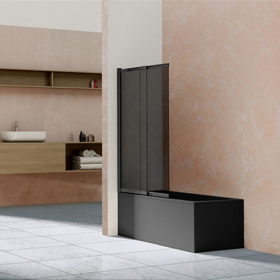 Шторка для ванны Vincea 100 см VSB-1E100CGB, черный/тонированное - фото 