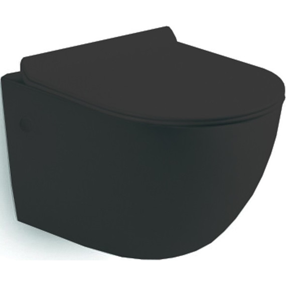 Унитаз подвесной безободковый Vincea Globo VT1-14SMB с крышкой микролифт, черный матовый, Цвет производителя: чёрный матовый - фото 