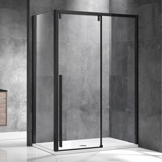 Душевое ограждение Vincea Lugano 120x90 см VSR-1L9012CLB-1 (стекло 8 мм), черный/прозрачное - фото 