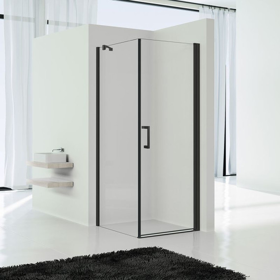 Душевое ограждение Vincea Orta 90x90 см VSR-1O9090CLB, черный/прозрачное - фото 