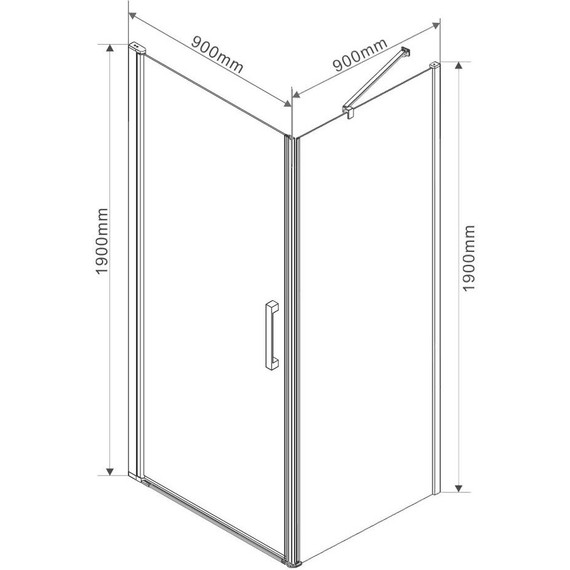 Душевое ограждение Vincea Orta 90x90 см VSR-1O9090CLB, черный/прозрачное - фото 2