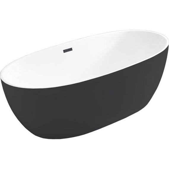 Ванна отдельностоящая Vincea 170x80 см VBT-405-1700MB, черный матовый/белый матовый - фото 