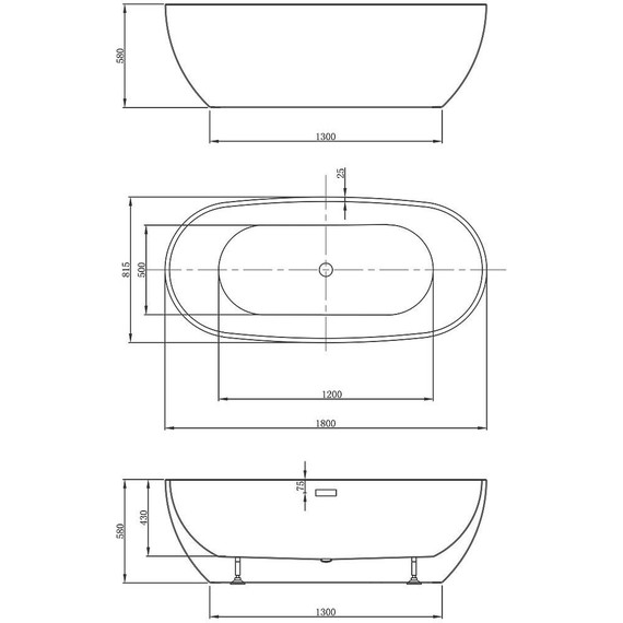 Ванна отдельностоящая Vincea 180x81 см VBT-408-1800 - фото 5