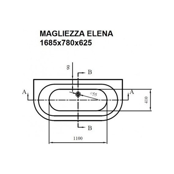 Ванна отдельностоящая Magliezza Elena CR 168x78 см (ножки хром) - фото 3