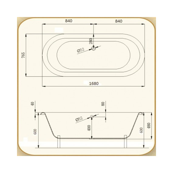 Ванна отдельностоящая Magliezza Patricia BR 168x76 см (ножки бронза) - фото 6