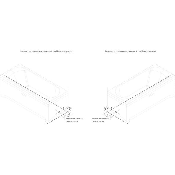 Ванна акриловая Радомир Николь 180x80 см (в комплекте каркас), Размер - мм: 1800х800 - фото 10