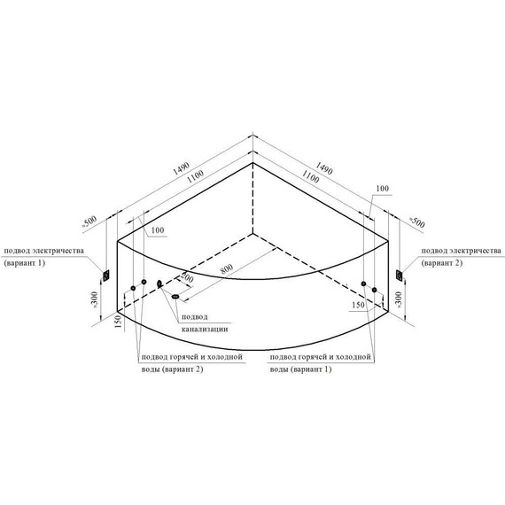 Ванна гидромассажная Радомир Сандра 149x149 см (Гидромассаж "Актив") - фото 3