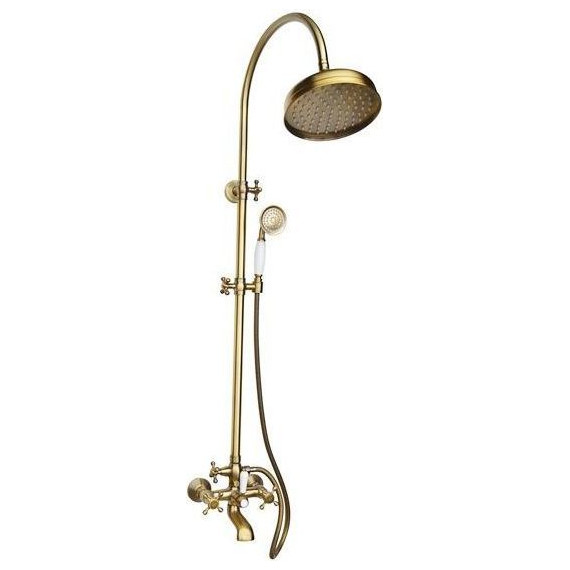 Душевая стойка Magliezza Classico 1201-br (верхний душ 200 мм), бронза - фото 