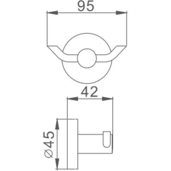 Двойной крючок Haiba HB8705-2, цвет чёрный матовый - фото 5