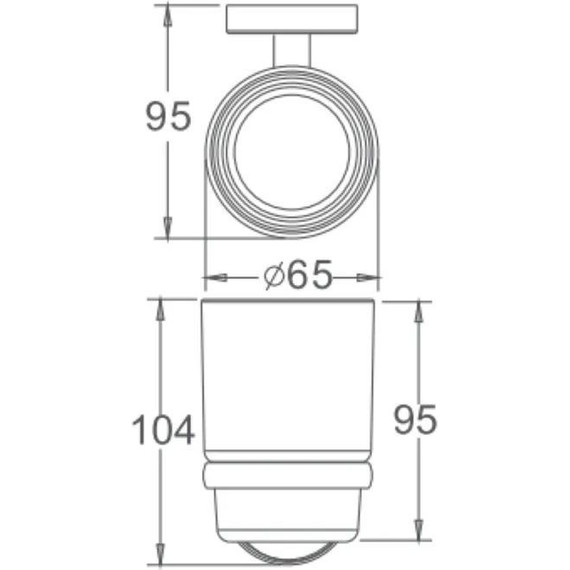 Стакан для зубных щеток Haiba HB8706, цвет чёрный матовый - фото 2