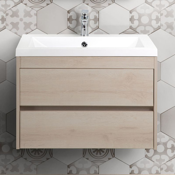 Тумба подвесная с раковиной Art&Max Family-580-2C-SO-PB 58 см, сканди - фото 