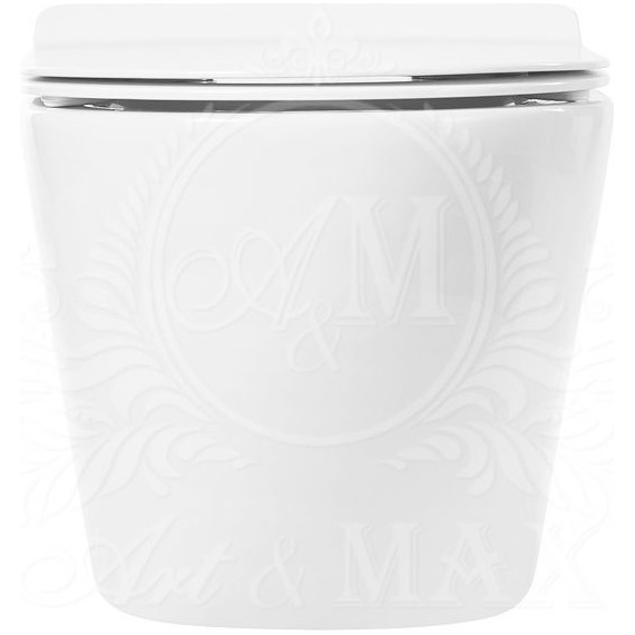 Унитаз подвесной безободковый Art&Max Ovale AM011CHR, Цвет производителя: белый - фото 2