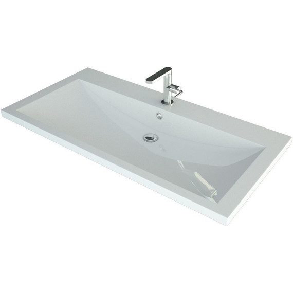 Тумба напольная с раковиной Art&Max FAMILY-1000-3C-PIA-BL 100 см, белый глянец - фото 3