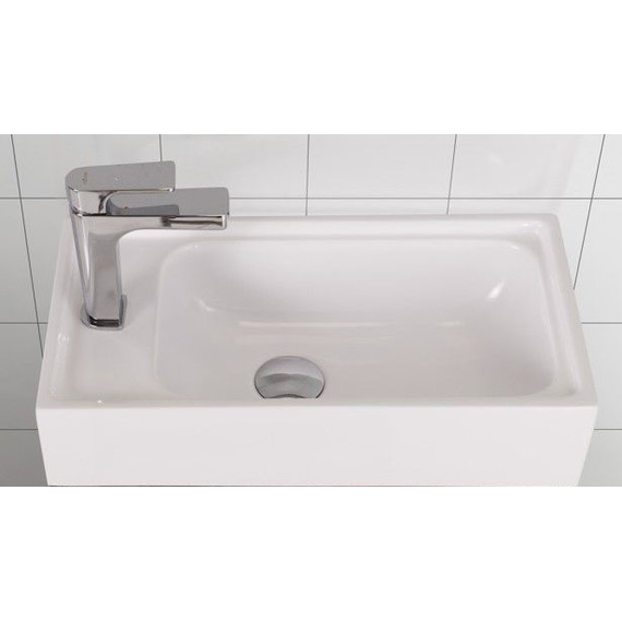 Тумба подвесная с раковиной Art&Max Liberty-500-1D-SO-BL-R 50 см, белый глянец - фото 7