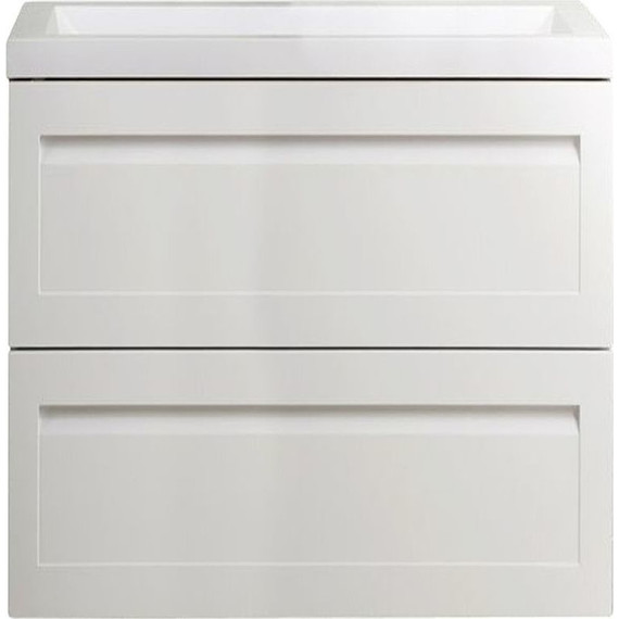 Тумба подвесная с раковиной Art&Max AM-Platino-750-2C-SO-BL 75 см, белый глянец - фото 