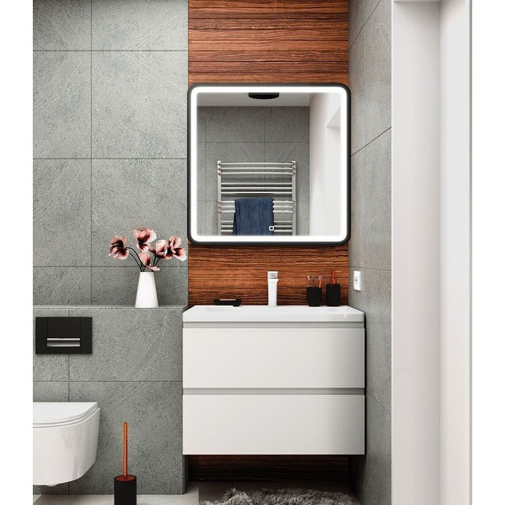 Тумба подвесная с раковиной Art&Max AM-Bianchi-750-2C-SO-BM 75 см, белый матовый, Цвет фасада: белый матовый - фото 