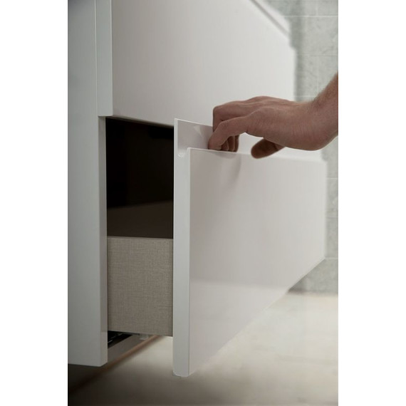 Тумба подвесная с раковиной Art&Max AM-Bianchi-750-2C-SO-BL 75 см, белый глянец, Цвет фасада: белый - фото 3