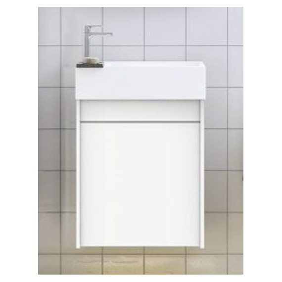 Тумба подвесная с раковиной Art&Max Family-500-1D-SO-BL 50 см, белый глянец - фото 