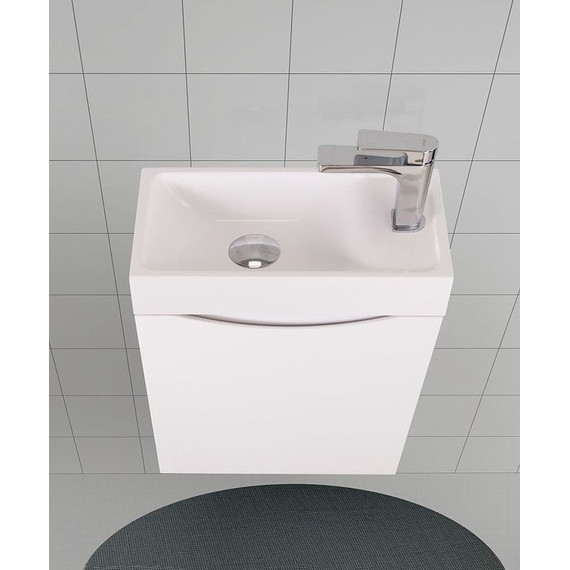 Тумба подвесная с раковиной Art&Max Liberty-500-1D-SO-BL-R 50 см, белый глянец - фото 5