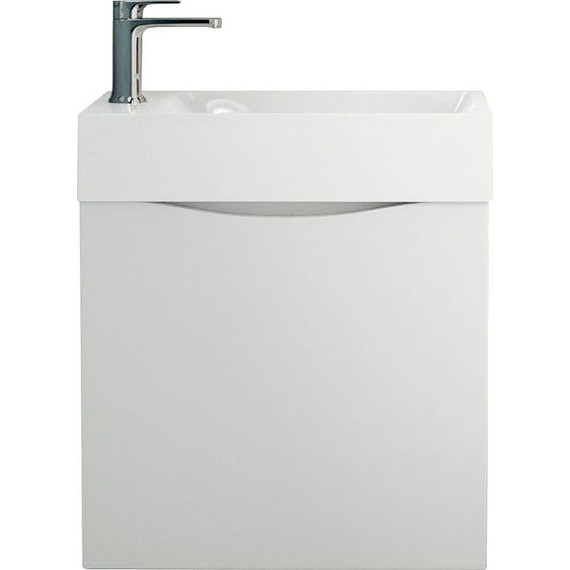 Тумба подвесная с раковиной Art&Max Liberty-500-1D-SO-BL-L 50 см, белый глянец - фото 