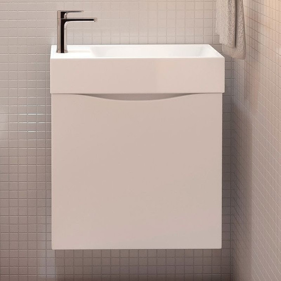 Тумба подвесная с раковиной Art&Max Liberty-500-1D-SO-BL-L 50 см, белый глянец - фото 3