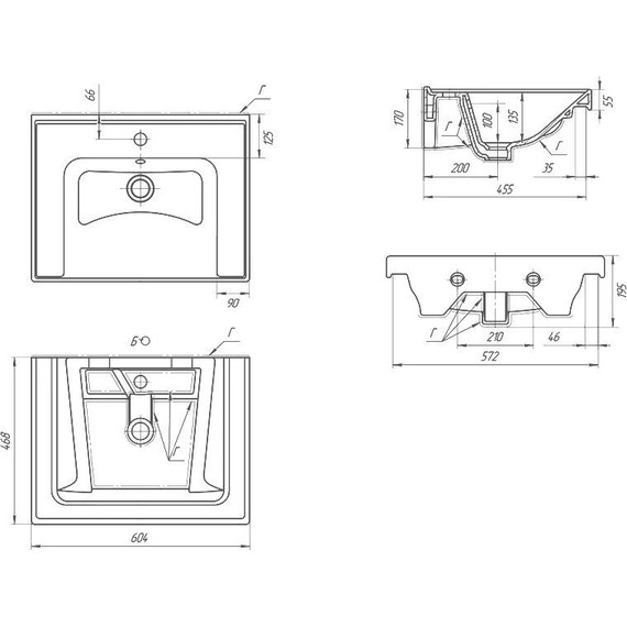 Тумба подвесная с раковиной Art&Max AM-Techno-600-2C-SO-LW646 60 см, дуб бомонд лофт - фото 8
