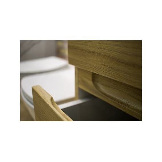 Тумба подвесная с раковиной Art&Max AM-Techno-600-2C-SO-LW674 60 см, дуб мадейра янтарь - фото 9