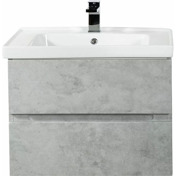 Тумба подвесная с раковиной Art&Max AM-Techno-700-2C-SO-LS935 70 см, бетон лофт натуральный - фото 