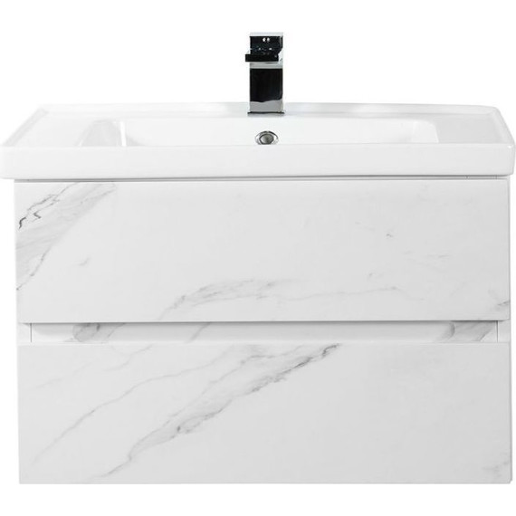 Тумба подвесная с раковиной Art&Max AM-Techno-900-2C-SO-MR960 90 см, монти мрамор - фото 