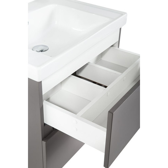 Тумба подвесная с раковиной Art&Max AM-Techno-900-2C-SO-ZB815 90 см, смоки софт - фото 5