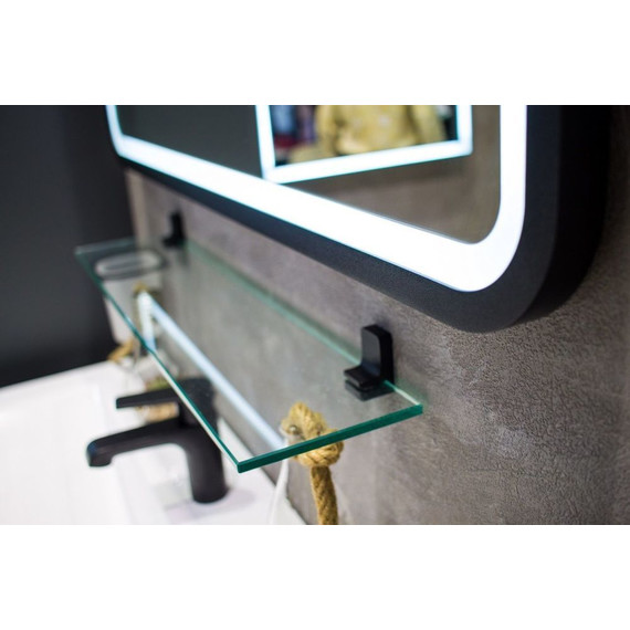 Зеркало Art&Max Genova Led 80 см AM-Gen-800-800-DS-F, черный - фото 4