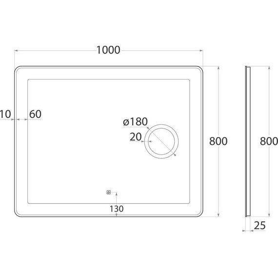 Зеркало Art&Max Latina Led 100 см AM-Lat-1000-800-DS-F-X3 - фото 4