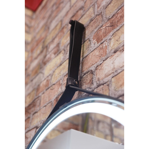 Зеркало Art&Max Milan Led 80 см AM-Mil-800-DS-F-Nero, черный ремень - фото 9