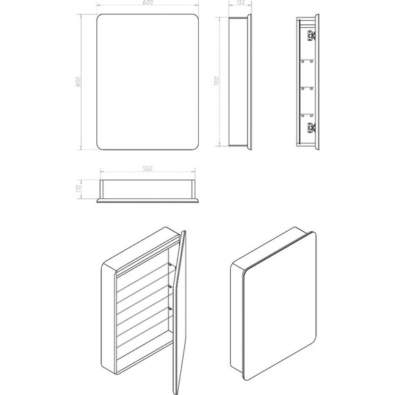 Зеркало-шкаф Art&Max Platino Led 60 см AM-Pla-600-800-1D-R-DS-F - фото 10