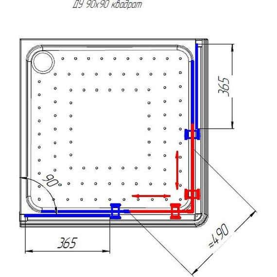 Душевое ограждение Радомир Дрим 90x90 см, белый/матовое - фото 3