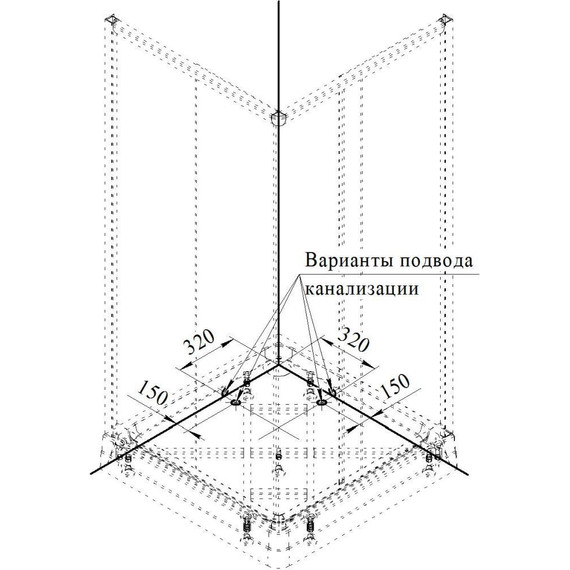 Душевое ограждение Радомир Респект 100x100 см без поддона, белый/прозрачное - фото 11