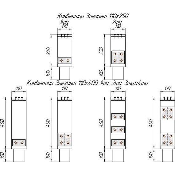 Напольный конвектор KZTO Элегант 2то 2000х400 мм - фото 12