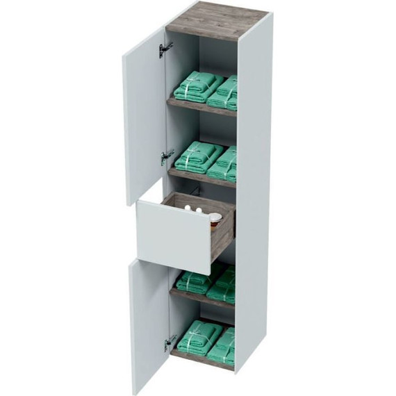 Пенал подвесной Mirsant Ultra 35 см (универсальный) белый глянцевый - фото 2