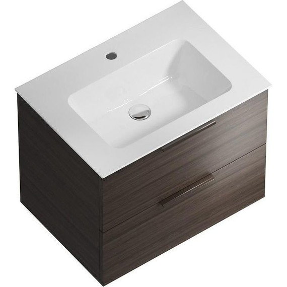 Тумба подвесная с раковиной Kerama Marazzi Piano 65 см PI.F.65\OLM, дымчатый вяз - фото 