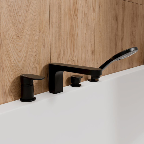 Смеситель для ванны WasserKraft Elbe 7455, черный - фото 4