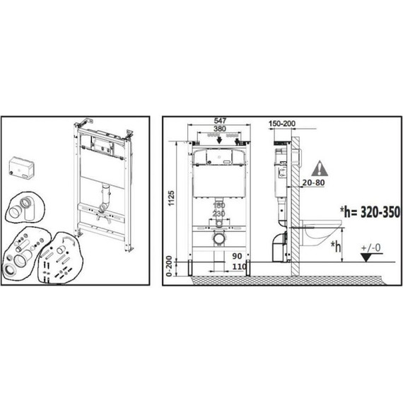 Инсталляция с подвесным унитазом Roca Debba Round Rimless Pack 893104980 (без кнопки смыва) - фото 4